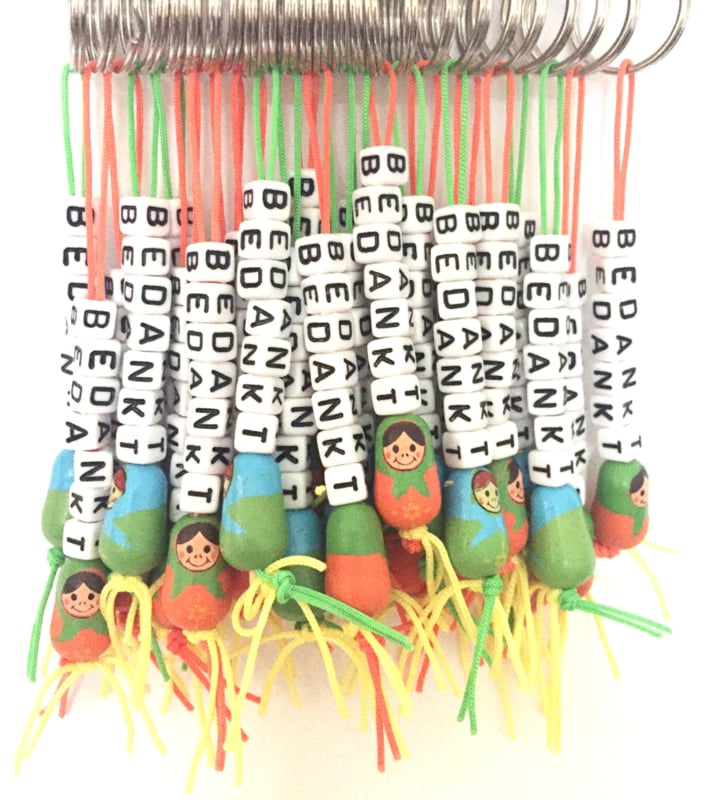 Sleutelhanger bedankt met gelukspoppetje matroesjka