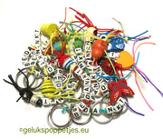 Sleutelhanger bedankt met verschillende gelukspoppetjes