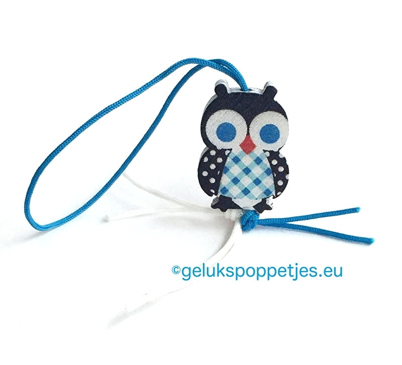 Gelukspoppetje blauw uiltje