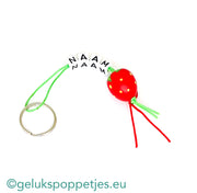 Naam sleutelhanger met gelukspoppetje fruit