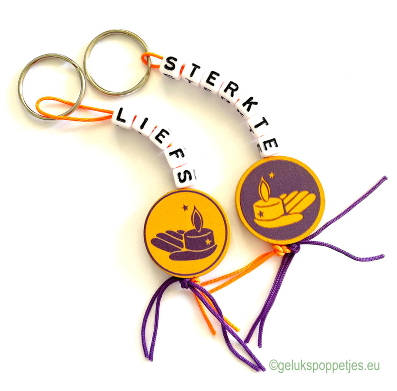 Sleutelhanger liefs met gelukspoppetje lichtpuntje