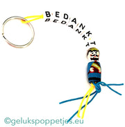 Sleutelhanger bedankt met gelukspoppetje koning