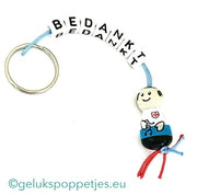Sleutelhanger bedankt met gelukspoppetje dokter