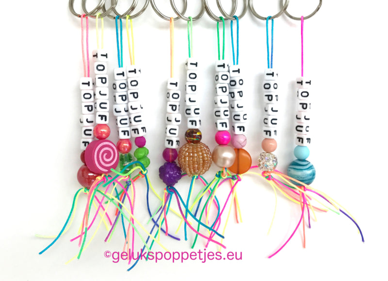 Sleutelhanger topjuf van handgemaakte gelukspoppetjes