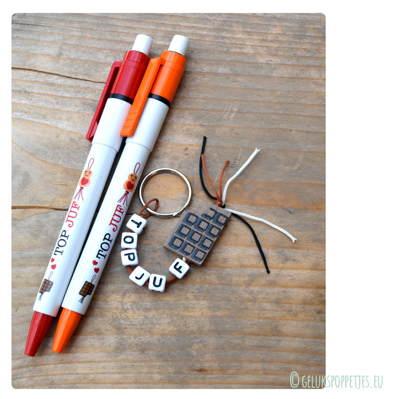 Gelukspoppetjes pen topjuf