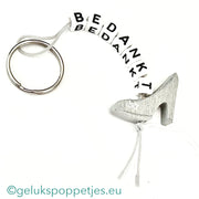 Sleutelhanger bedankt met gelukspoppetje schoentje