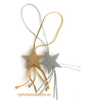 Gelukspoppetje sterretje goud en zilver