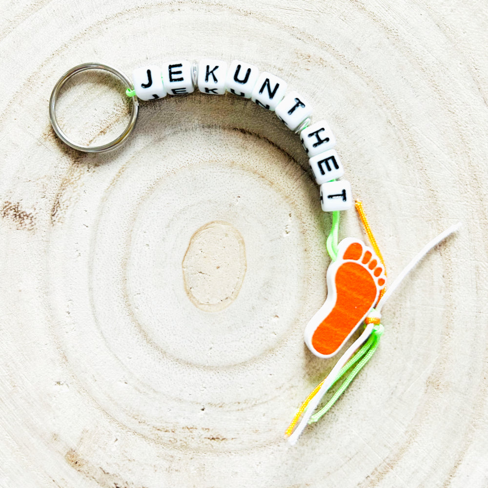 Sleutelhanger je kunt het met gelukspoppetje voetje