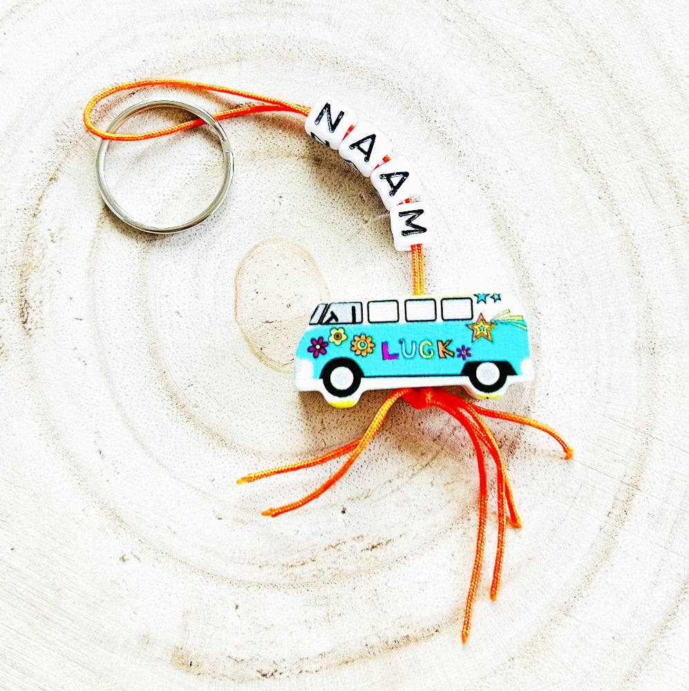 Name keyring with lucky charm van