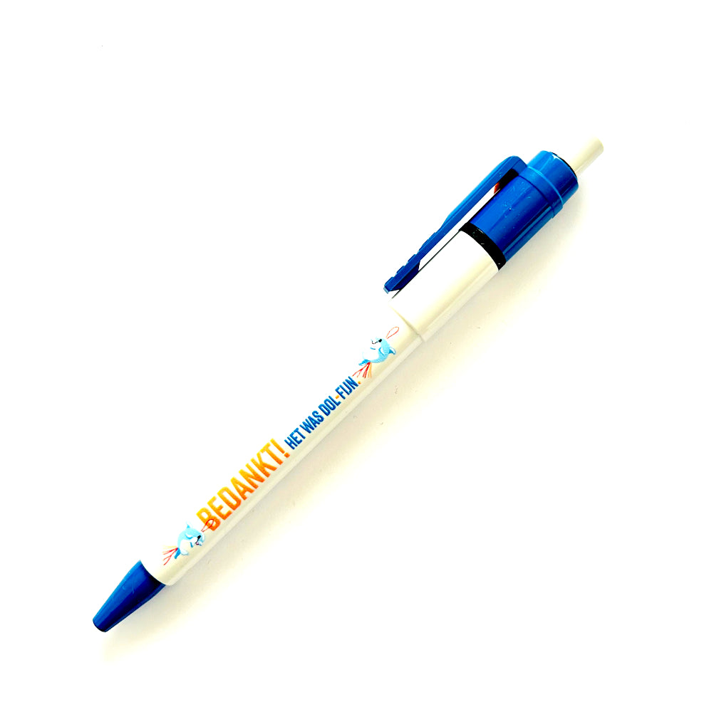 Gelukspoppetjes pen "Bedankt het was dolfijn"